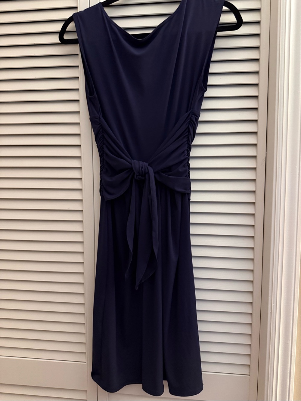 Max & Cleo Navy Tie-Front Midi Dress
